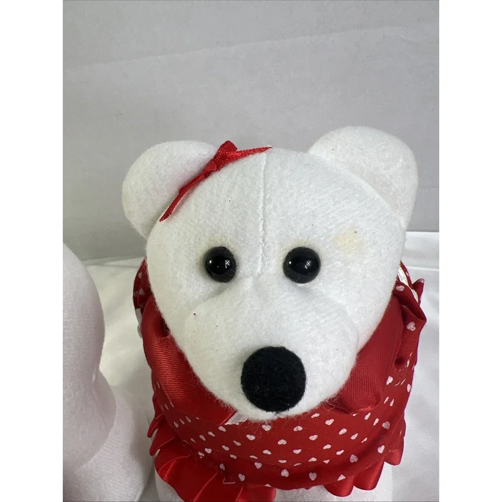 Vinatge Avon‎ Plush Valentine's Day Kissing Polar Bears 6-1/2